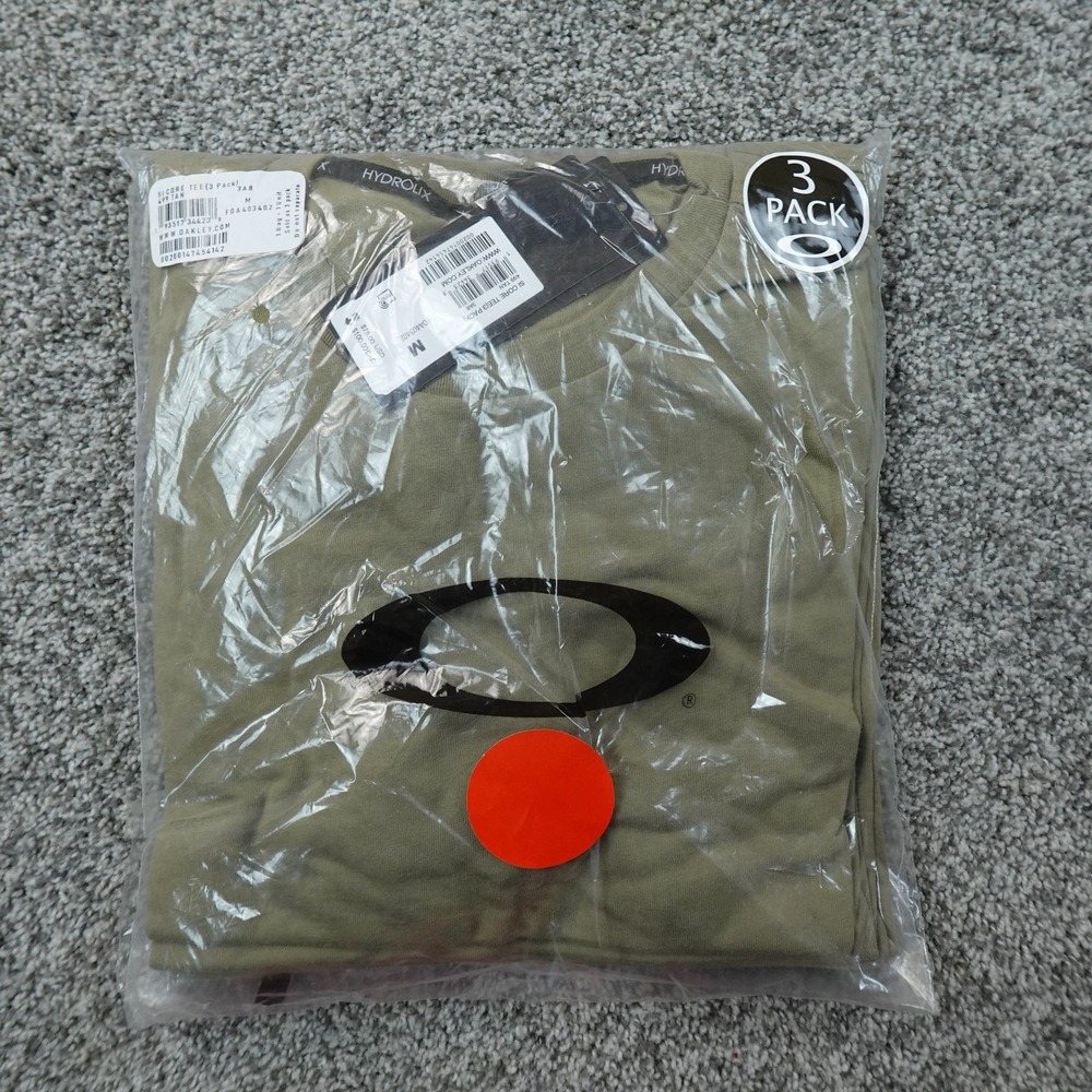 NEW 3 Pack Oakley Shirt Mens M Beige SI Core Tee Hydrolix Performance T-shirt